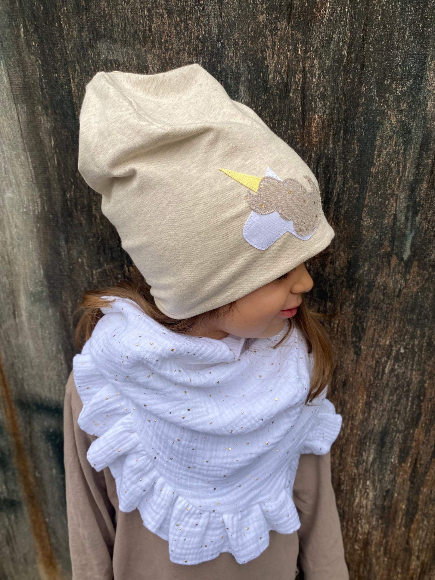 Dein Design | Einhorn Beanie & Dreieckloop | Farbwahl | Melierte Farben
