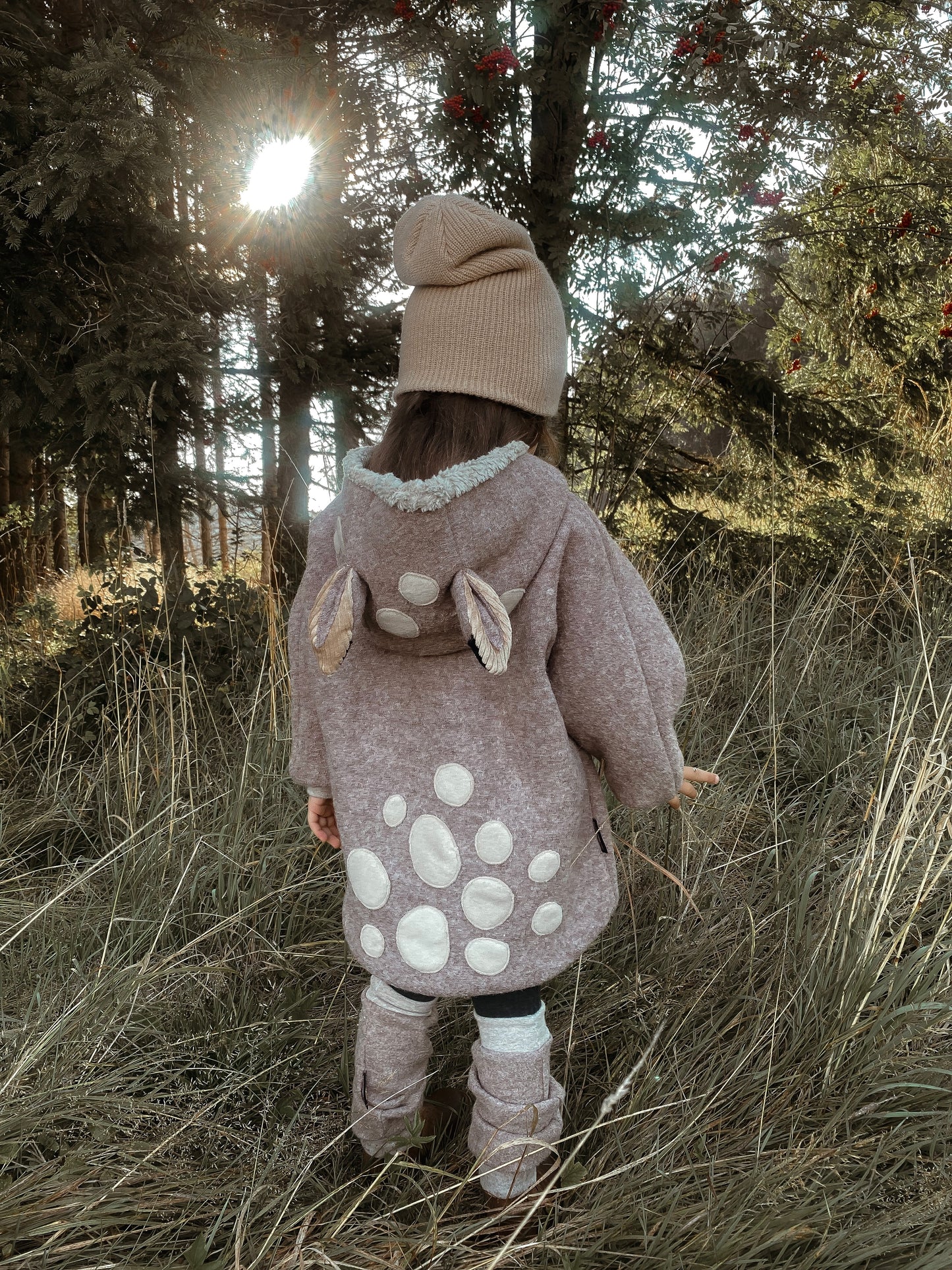 Oversized Walkjacke | Rehkitz | 100% Schurwolle