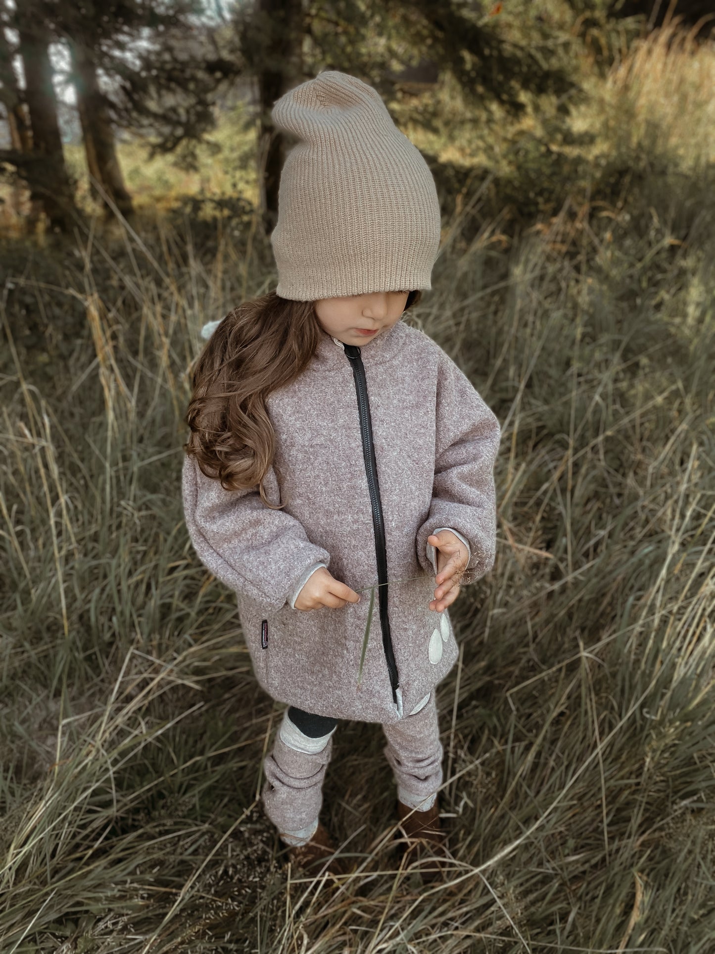 Oversized Walkjacke | Rehkitz | 100% Schurwolle