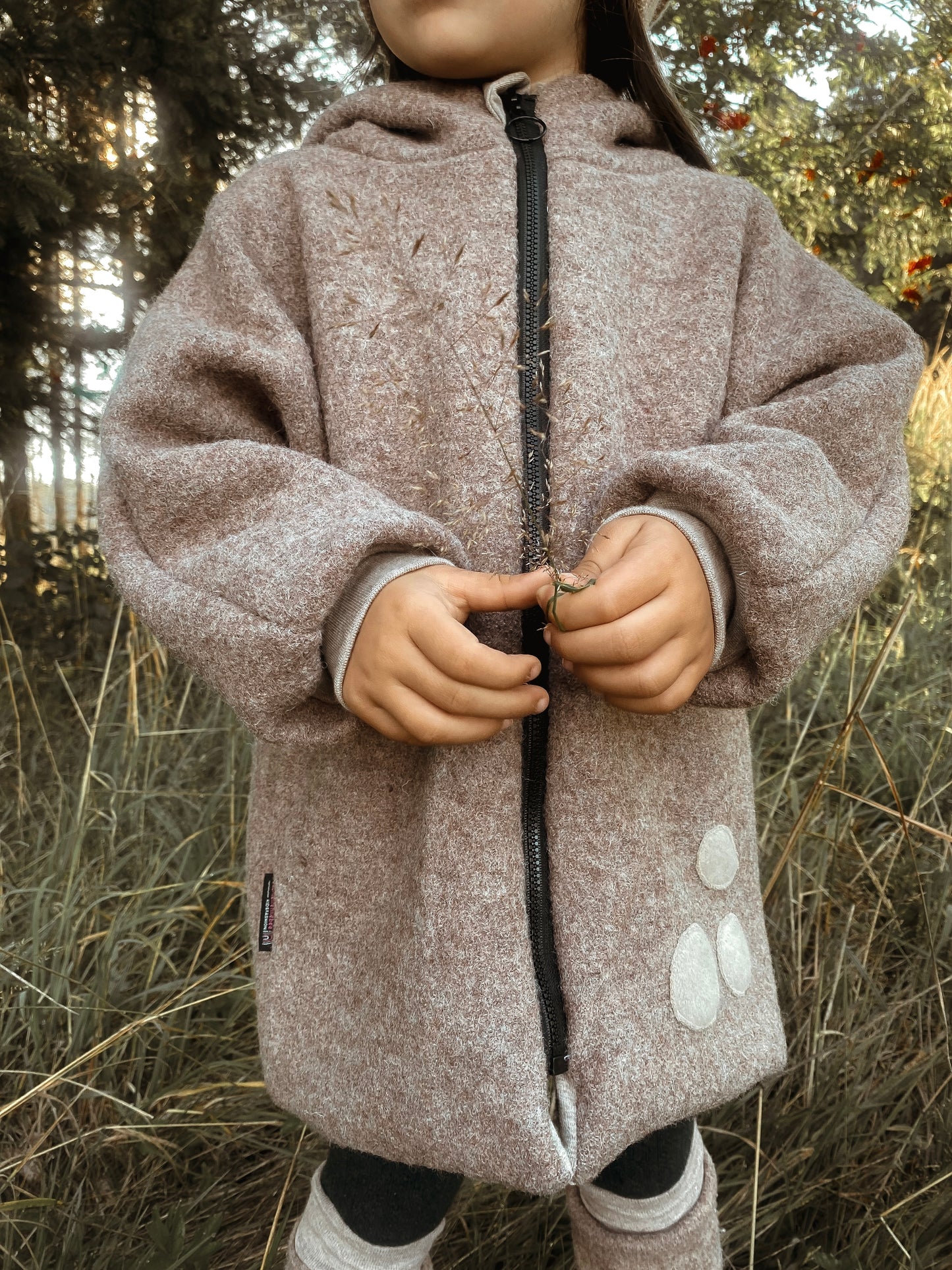Oversized Walkjacke | Rehkitz | 100% Schurwolle