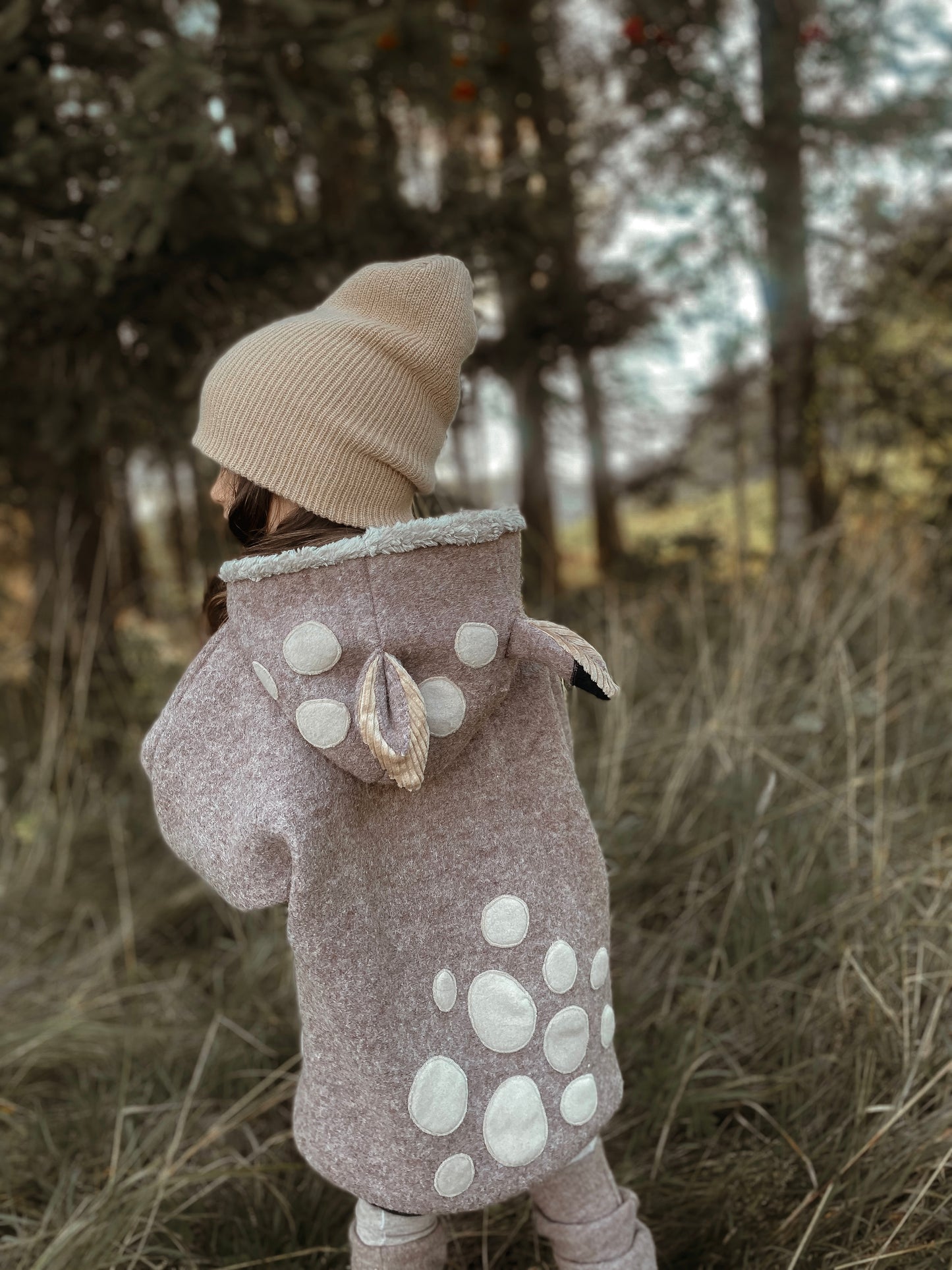 Oversized Walkjacke | Rehkitz | 100% Schurwolle