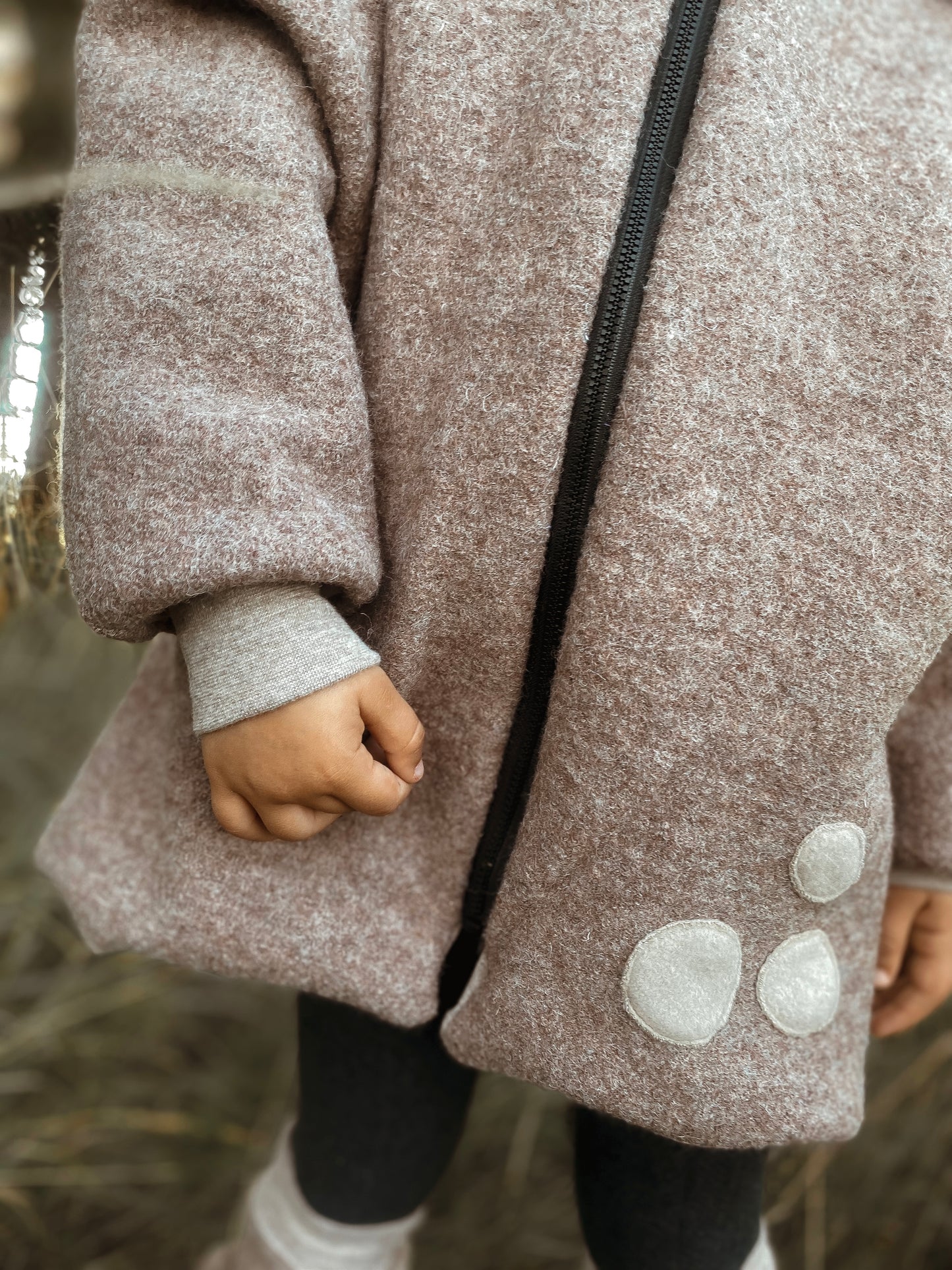 Oversized Walkjacke | Rehkitz | 100% Schurwolle