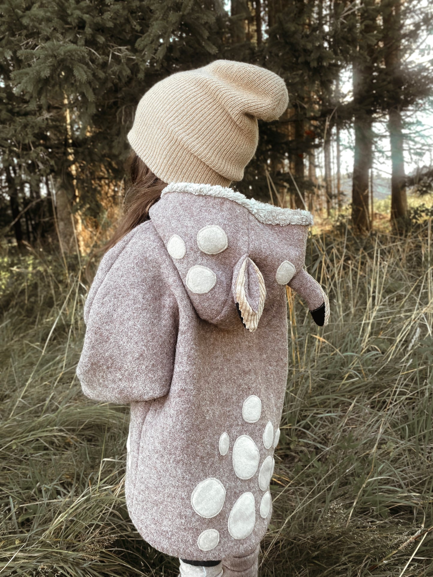 Oversized Walkjacke | Rehkitz | 100% Schurwolle