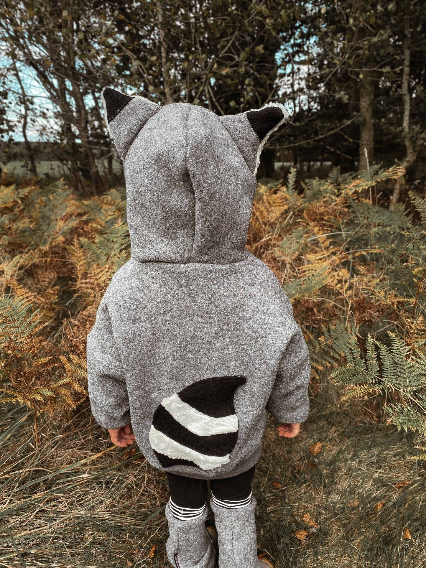 Oversized Windbreaker | Waschbär | 100% Schurwolle Schafwolle