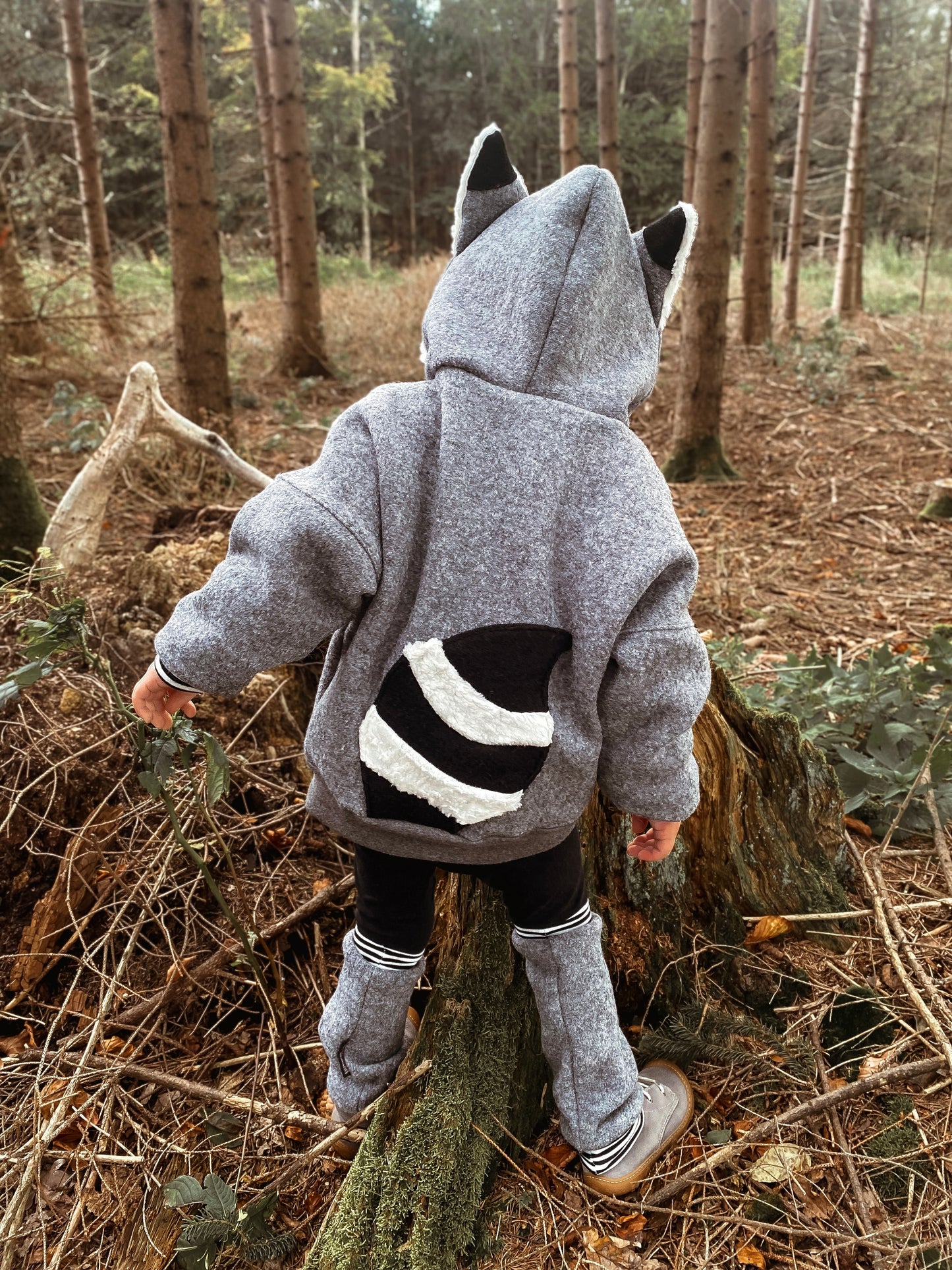 Oversized Windbreaker | Waschbär | 100% Schurwolle Schafwolle