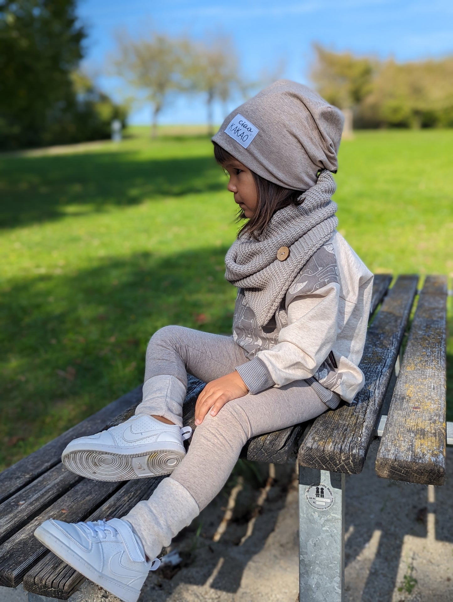 Dein Design | Label Beanie | Used-Look & Leder | Dreieckloop | Melierte Farben