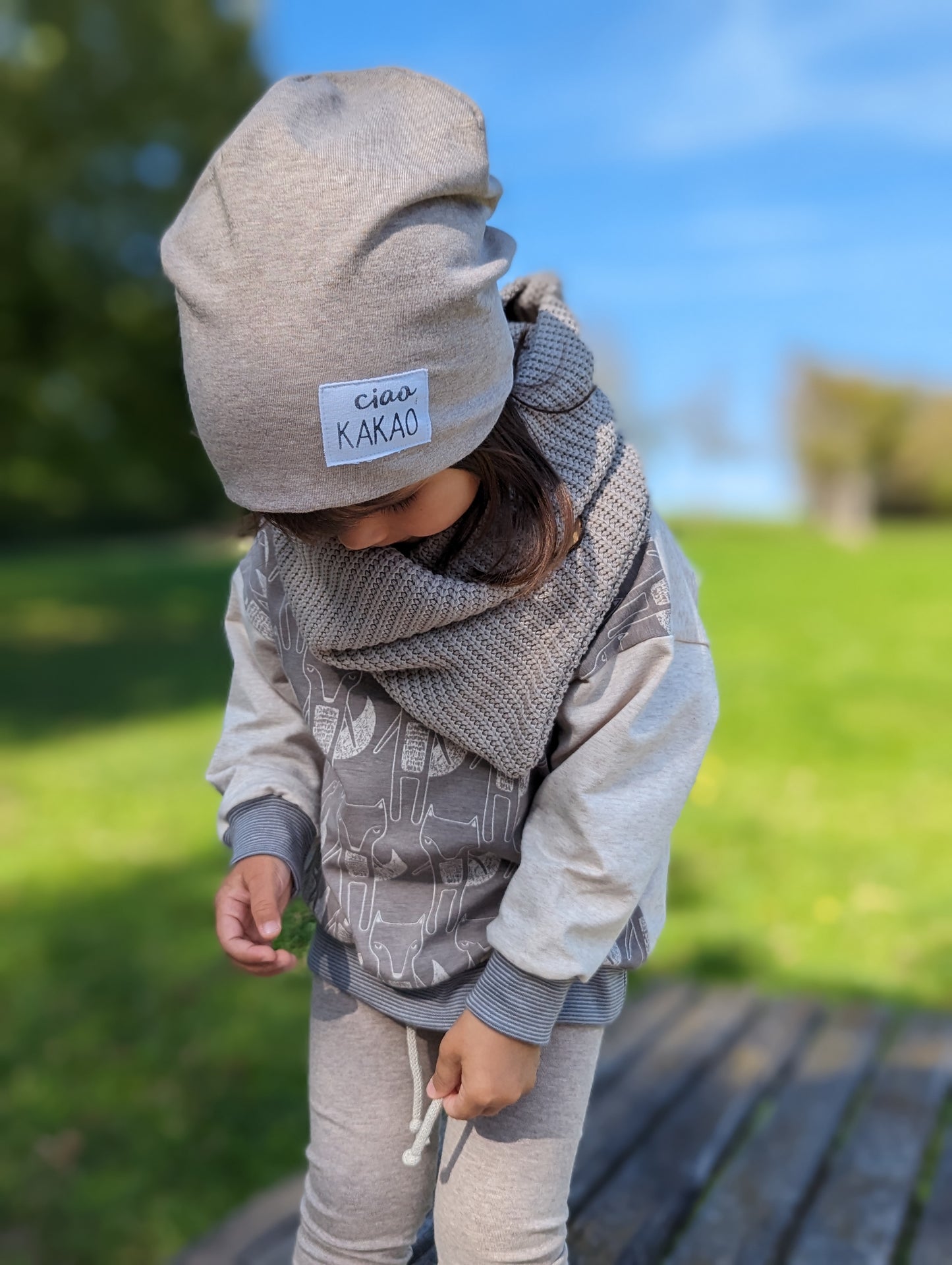 Dein Design | Label Beanie | Used-Look & Leder | Dreieckloop | Melierte Farben