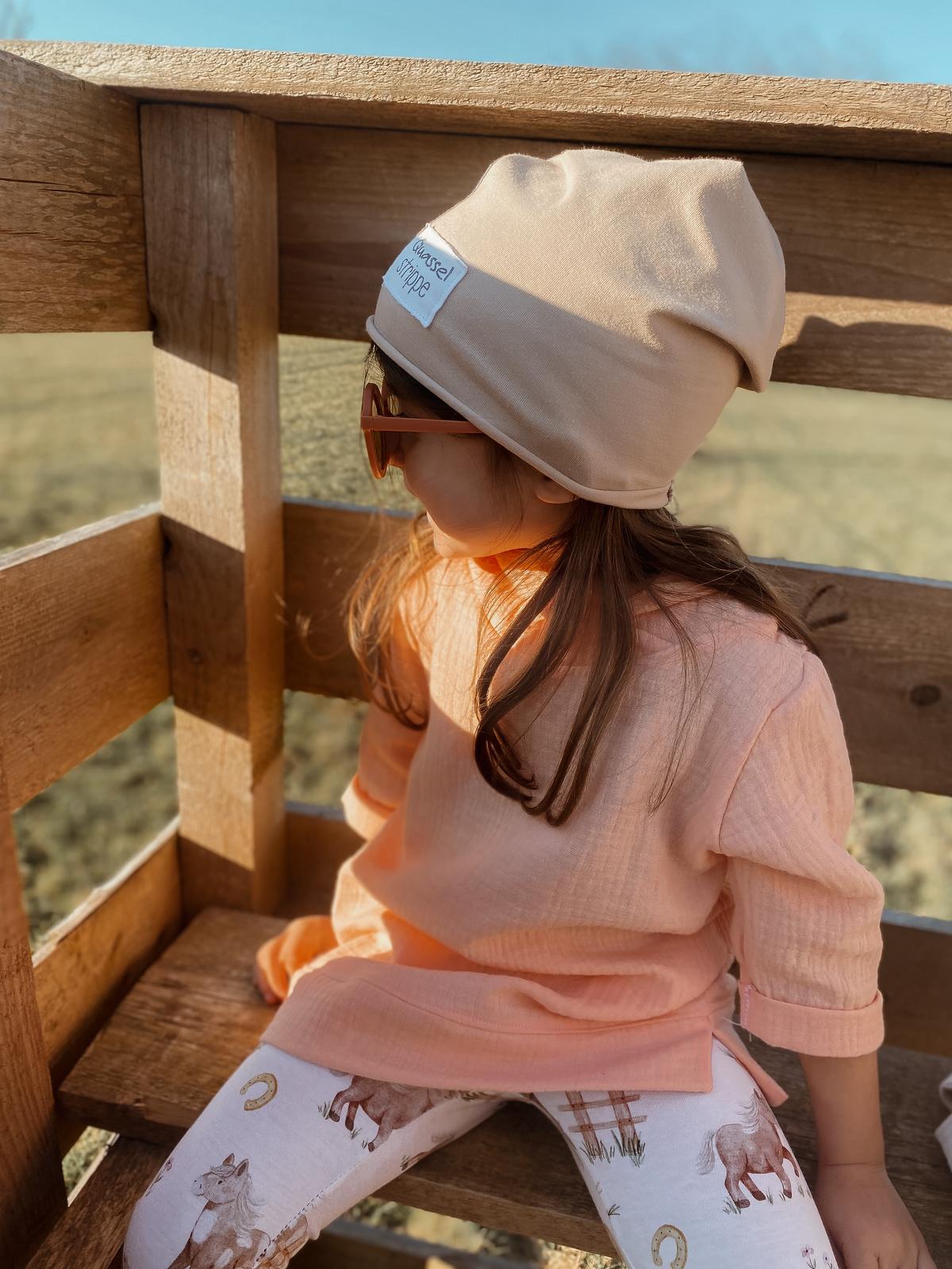 Dein Design | Roll-Up Sommer Beanie | Used-Look & Leder Label | Uni Farben