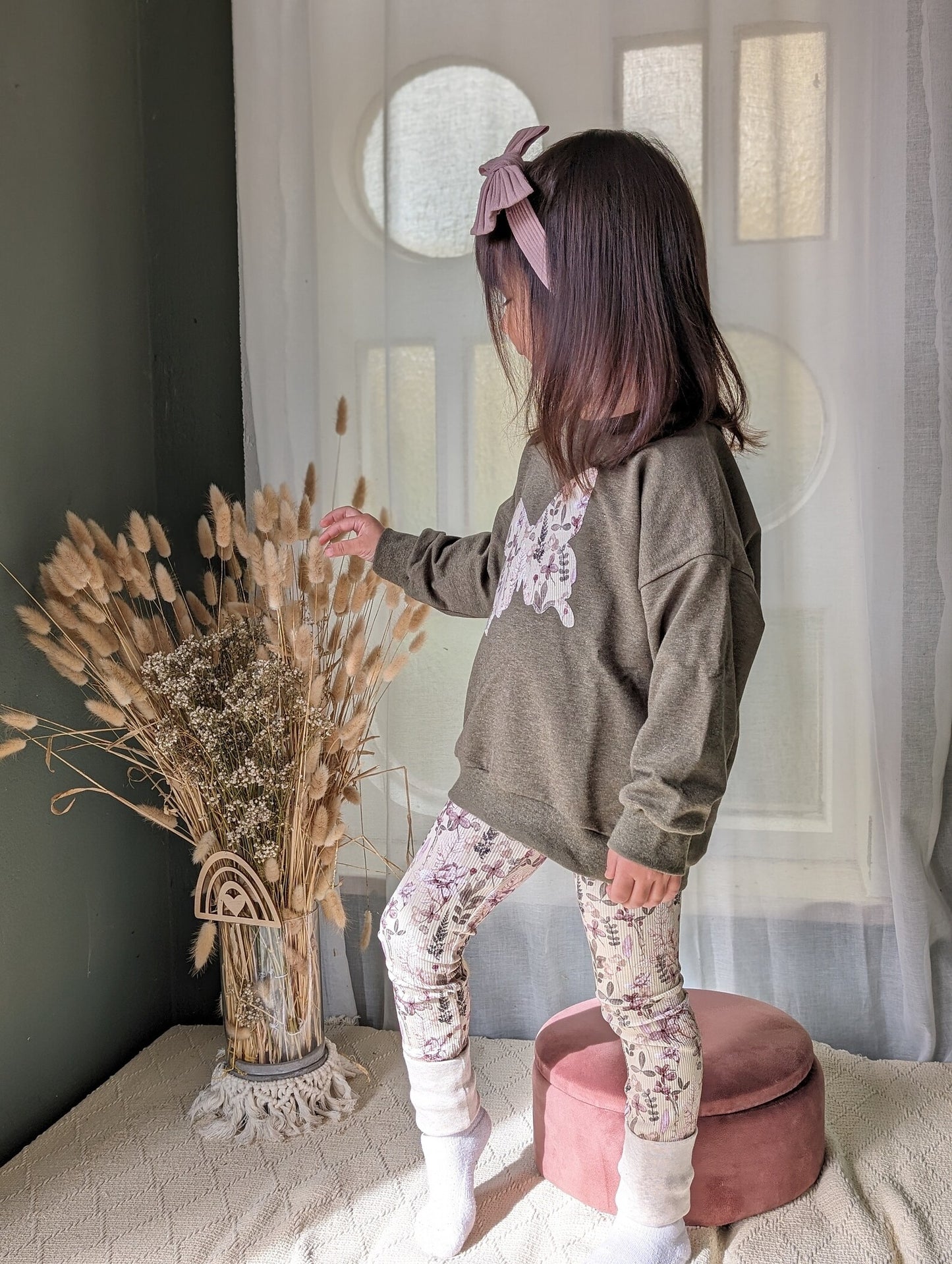 Skinny Fit | Blumen Muster | Baumwolle | Rippjersey