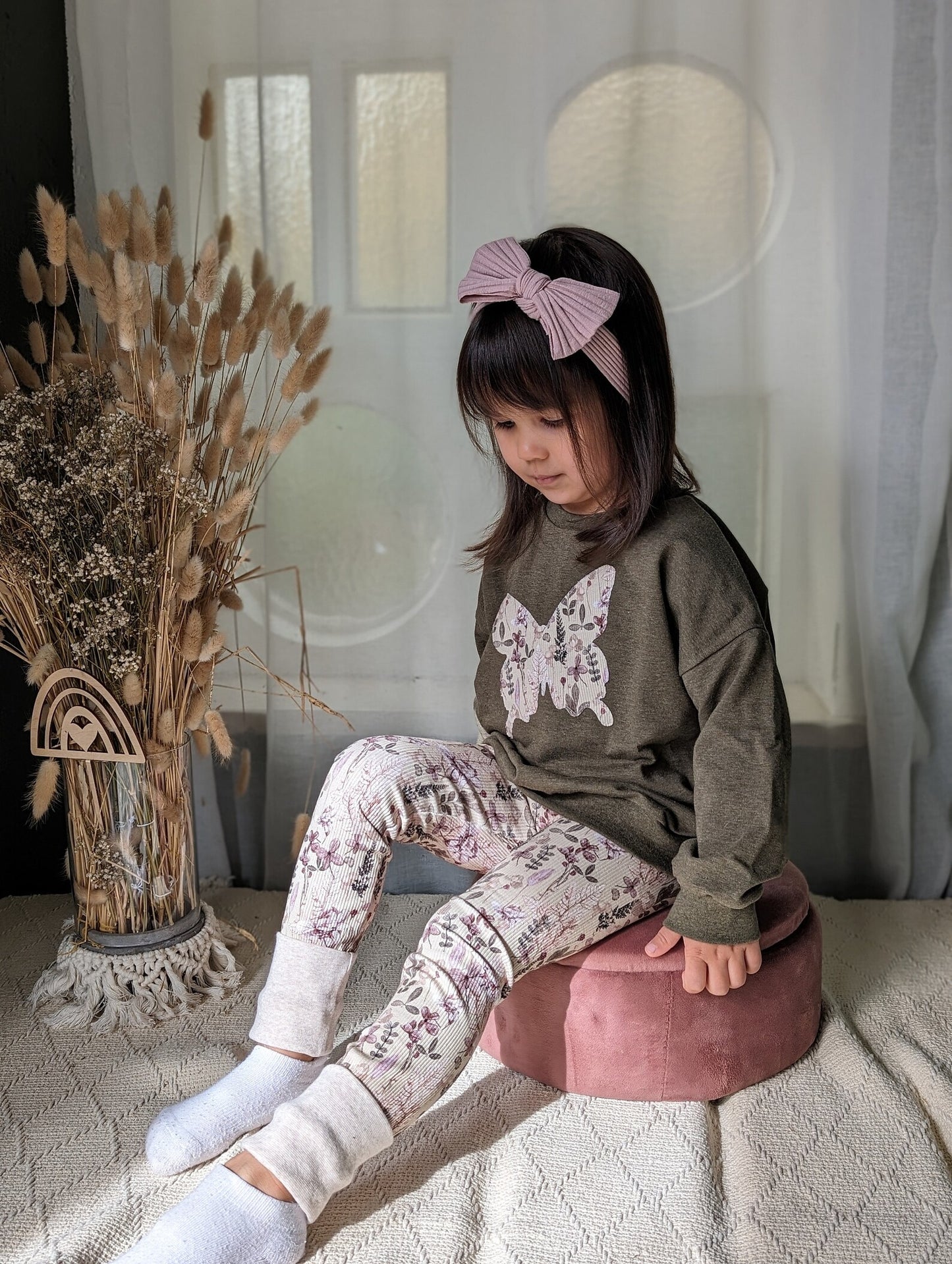 Skinny Fit | Blumen Muster | Baumwolle | Rippjersey