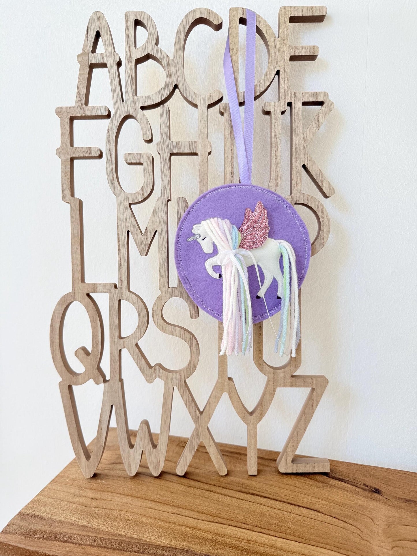 Schultütenanhänger Pegasus, Einhorn, Flieder | Anhänger für Schultüten, Schultüte Einhorn
