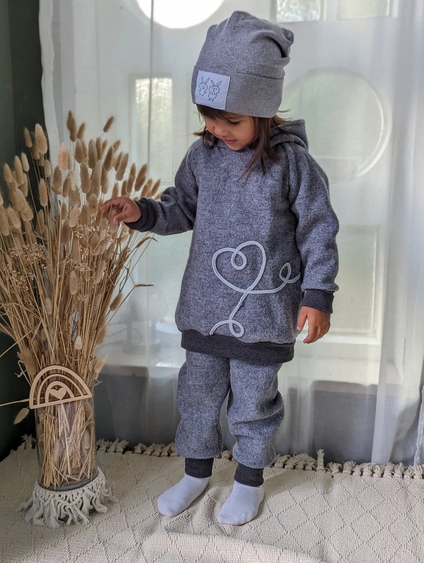 Dein Design | Hipster Beanie | Used-Look & Leder Label | Dreieckloop | Melierte Farben