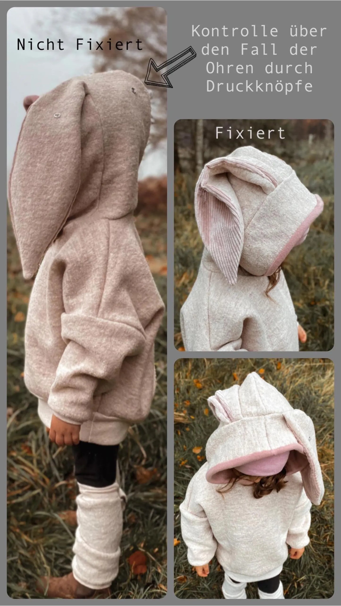 Oversized Wollwalk Windbreaker | Hase | 100% Schurwolle Schafwolle