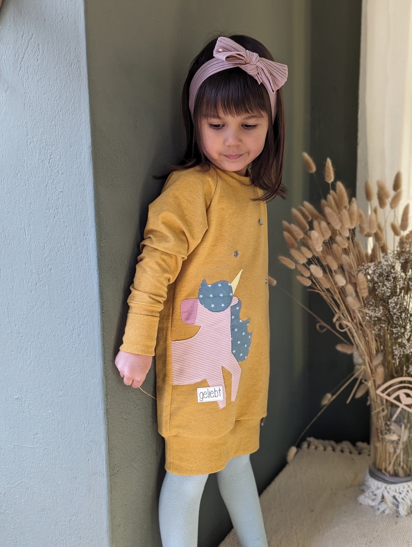 Sweatkleid | Einhorn Applikation