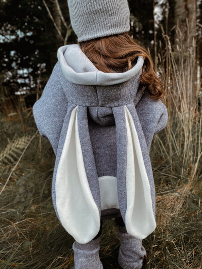 Dein Design | Oversized Wollwalk Windbreaker | Hase | 100% Schurwolle Schafwolle