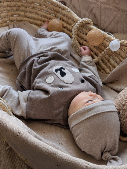 Dein Design | Basic Set | Pumphosen für Babys & Knotenmütze| Melierte Farben