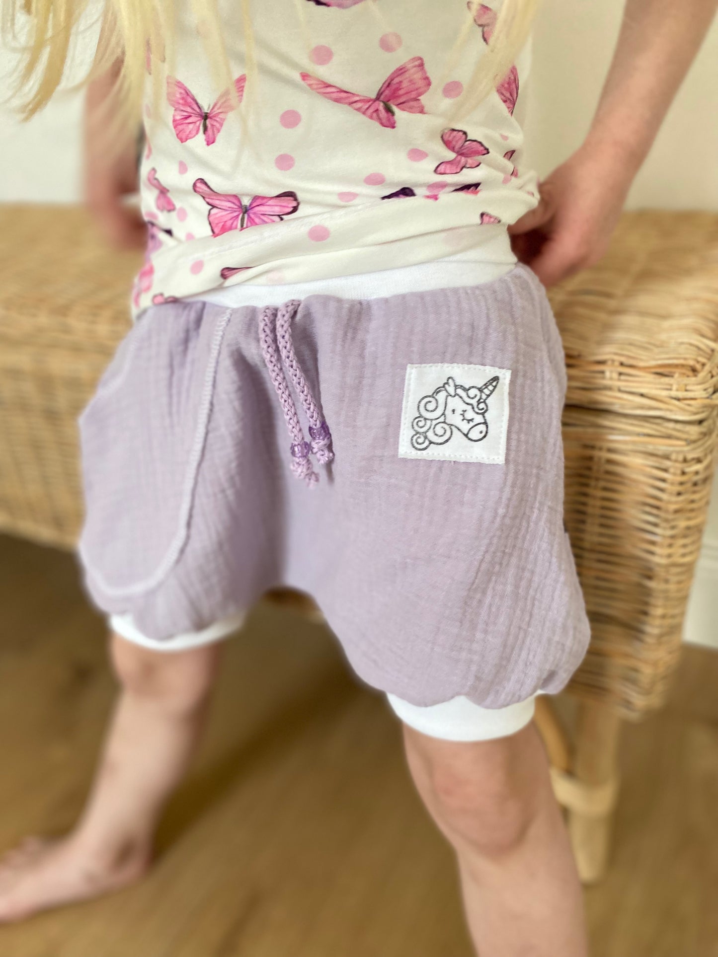 Dein Design | Shorty Buxe | Musselin-Shorts | Used-Look Label | Farbwahl