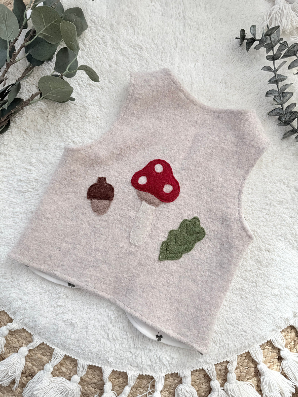 Handmade Wollwalk-Weste „Wäldchen“ für Kinder aus Schurwolle | Walkweste für Kinder