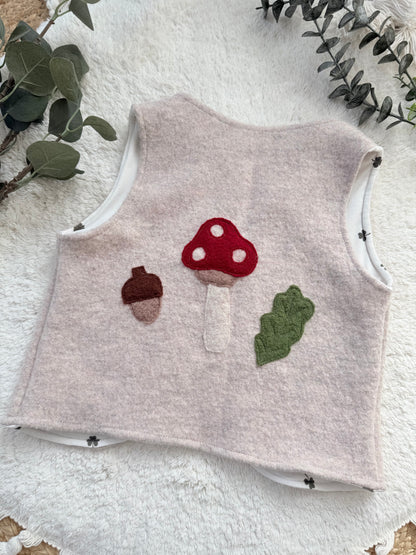 Handmade Wollwalk-Weste „Wäldchen“ für Kinder aus Schurwolle | Walkweste für Kinder