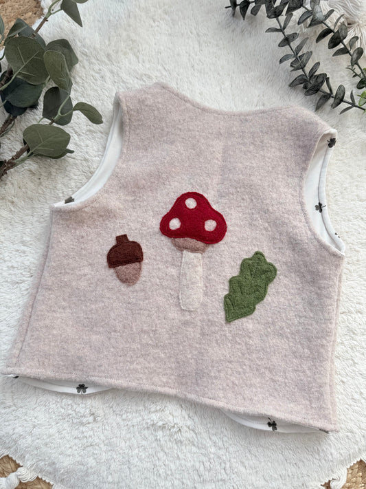 Handmade Wollwalk-Weste „Wäldchen“ für Kinder aus Schurwolle | Walkweste für Kinder