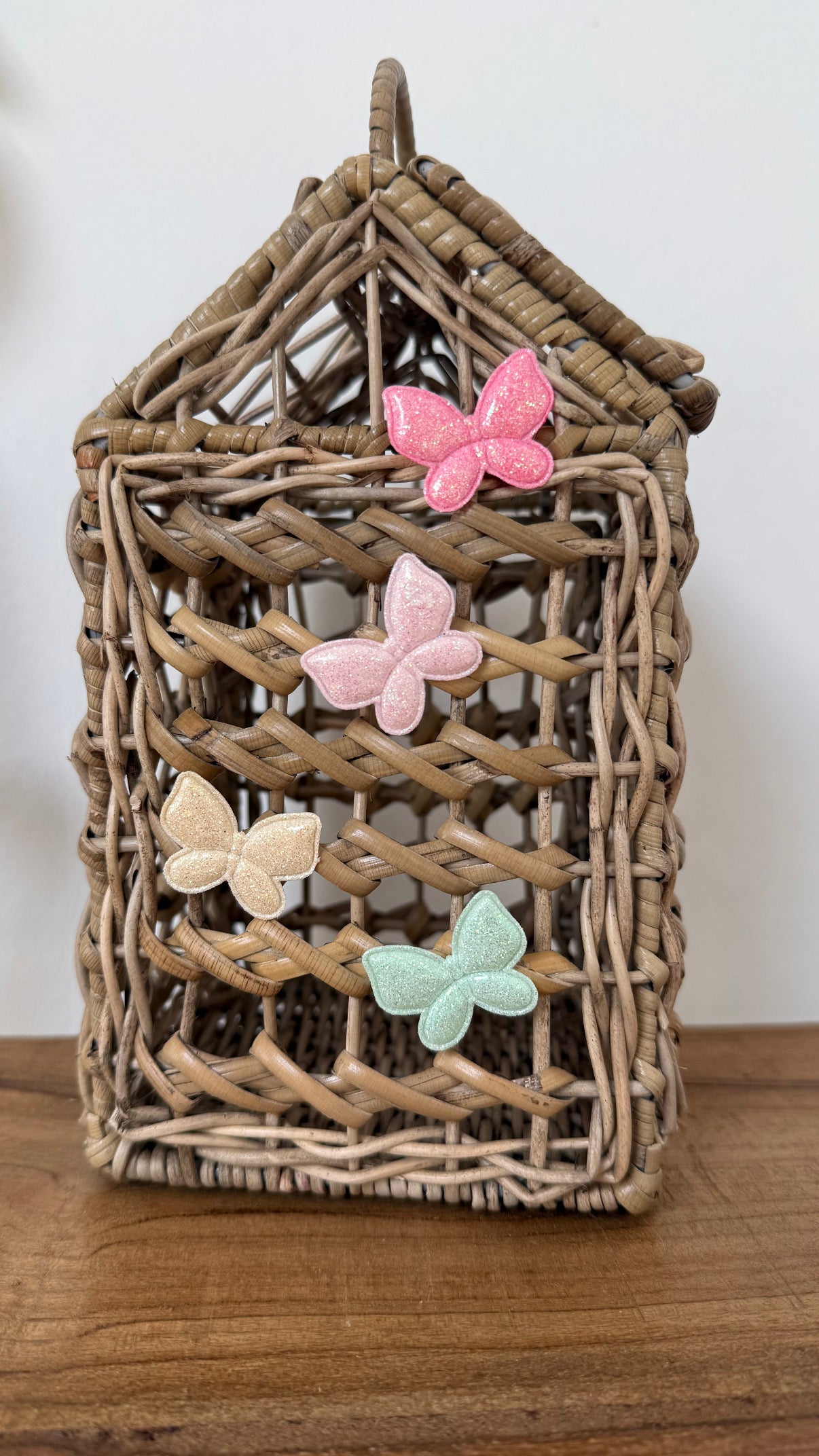 Set 4 Stück Glitzernde Schmetterlinge für Schultüten –  Einschulung Mädchen
