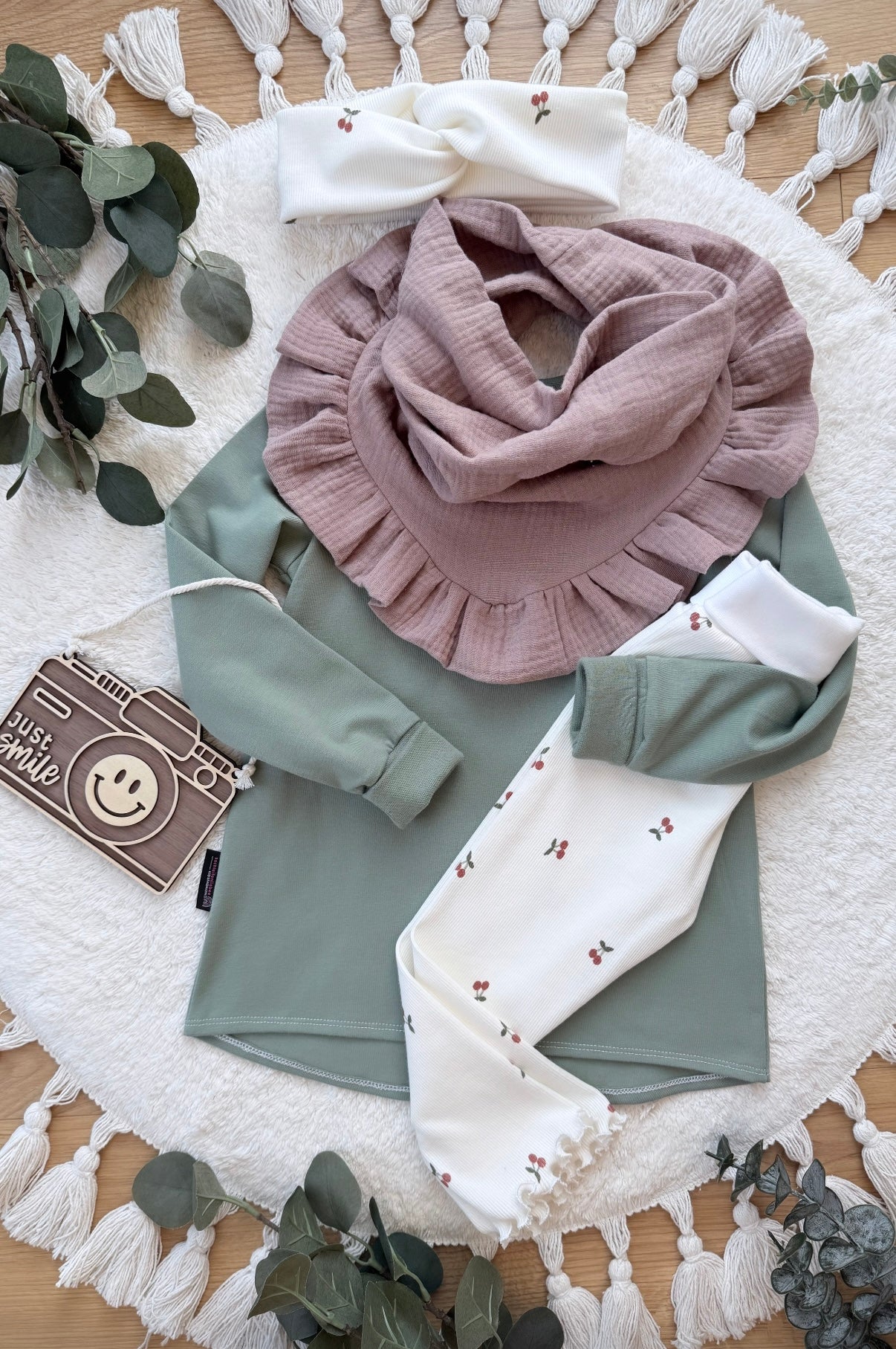 Skinny Fit 3/4 länge mit Rollsaum | Baumwollripp | Kirsche |