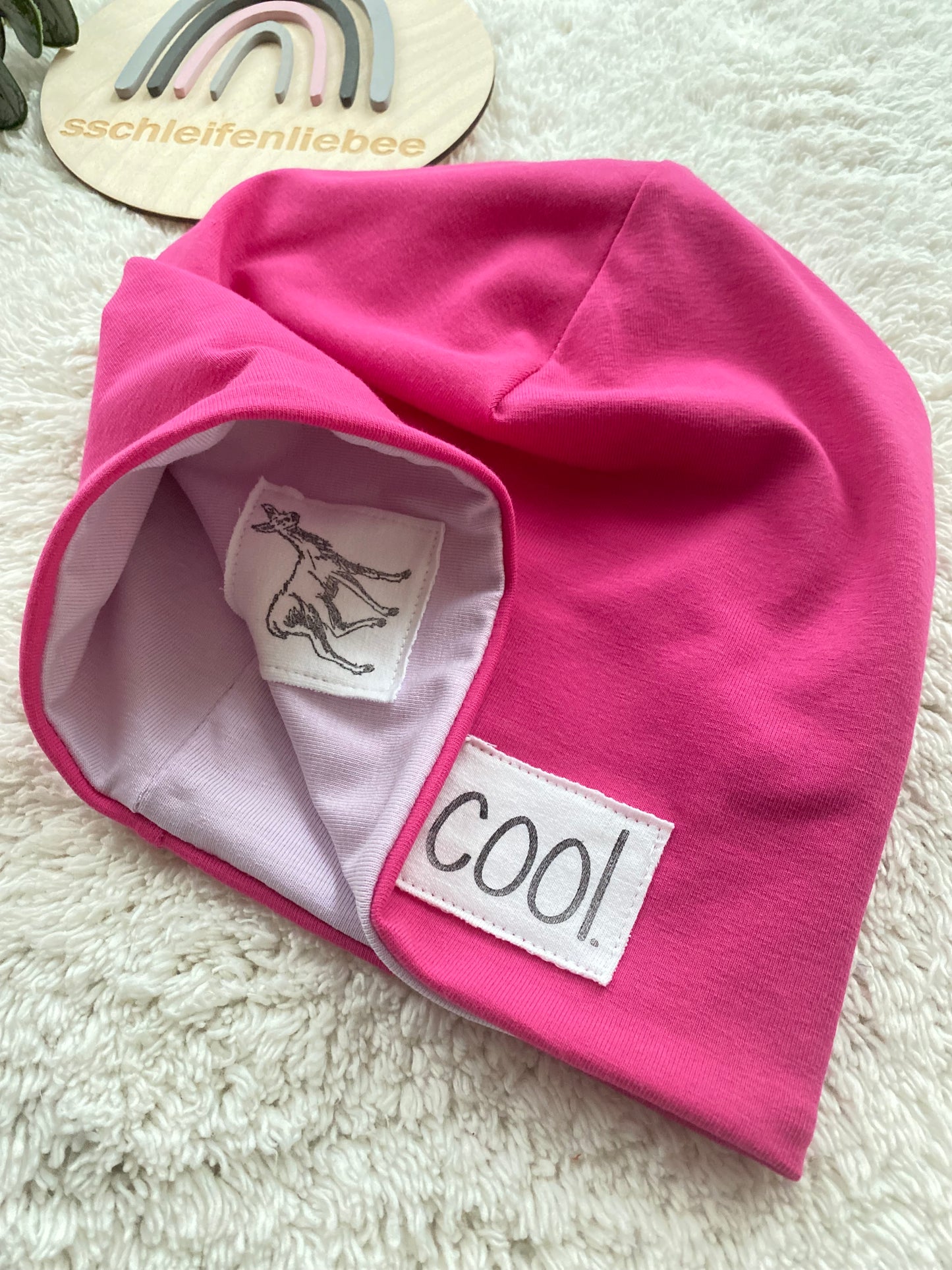Dein Design | Wendebeanie  | Dreieckloop | Used-Look Label Stoff | Alle Farben