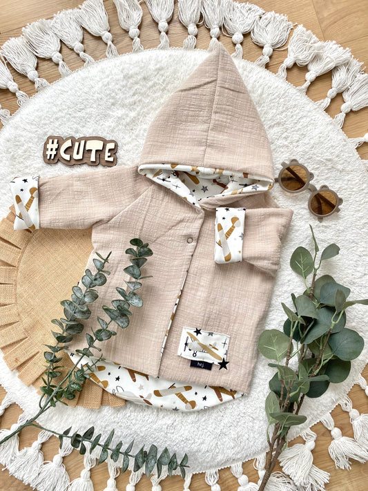 Baby | Musselinjacke | Flugzeug | Cardigan