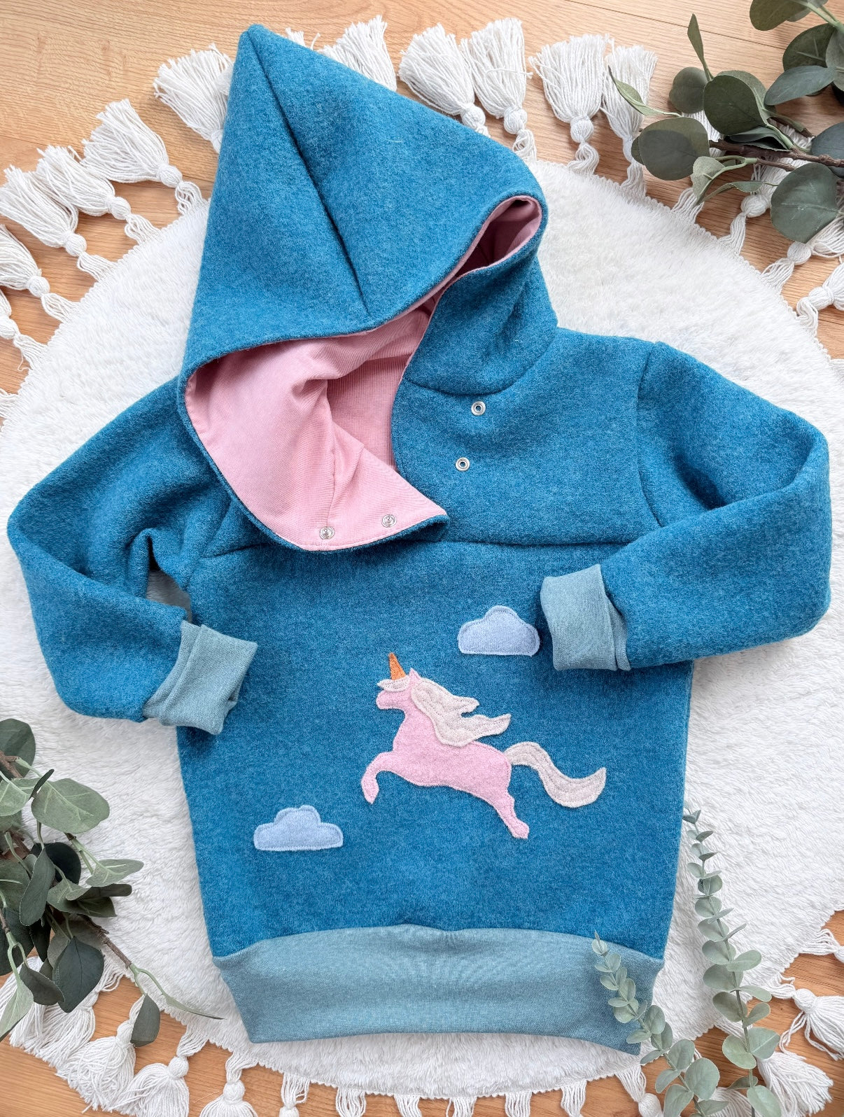 Windbreaker Einhorn Applikation | Wollwalk | 100% Schurwolle