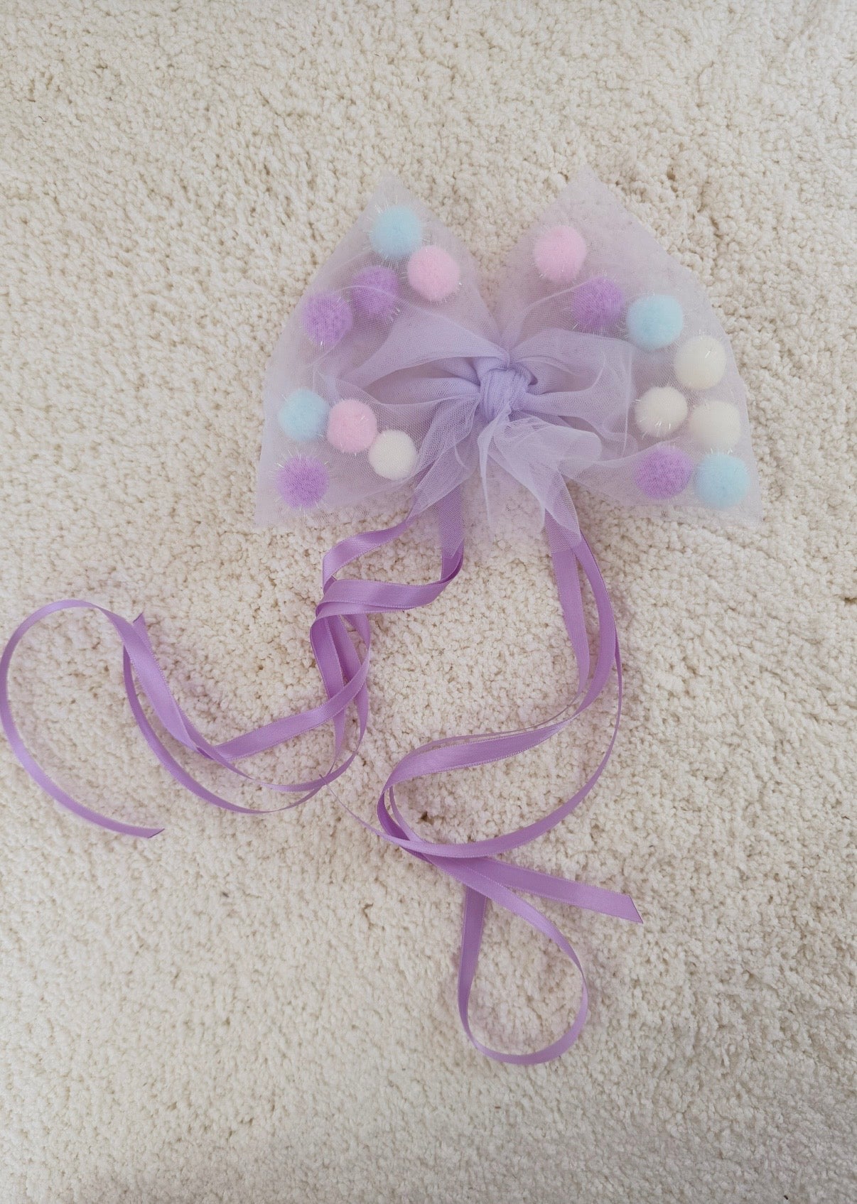 Glitzer Pompon-Schleife Tüllschleife für Schultüten ab 70 cm