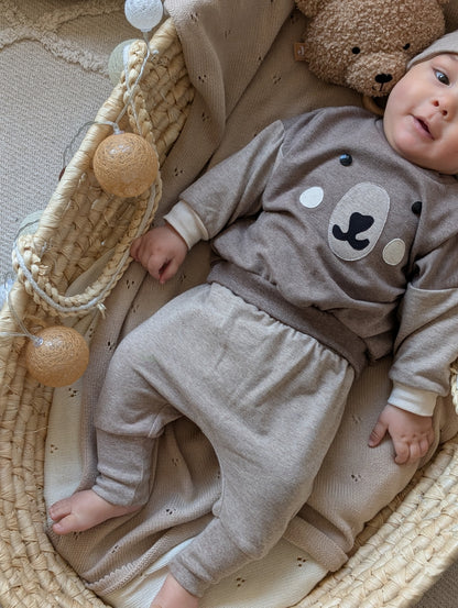 Dein Design | Basic Set | Pumphosen für Babys & Knotenmütze| Melierte Farben
