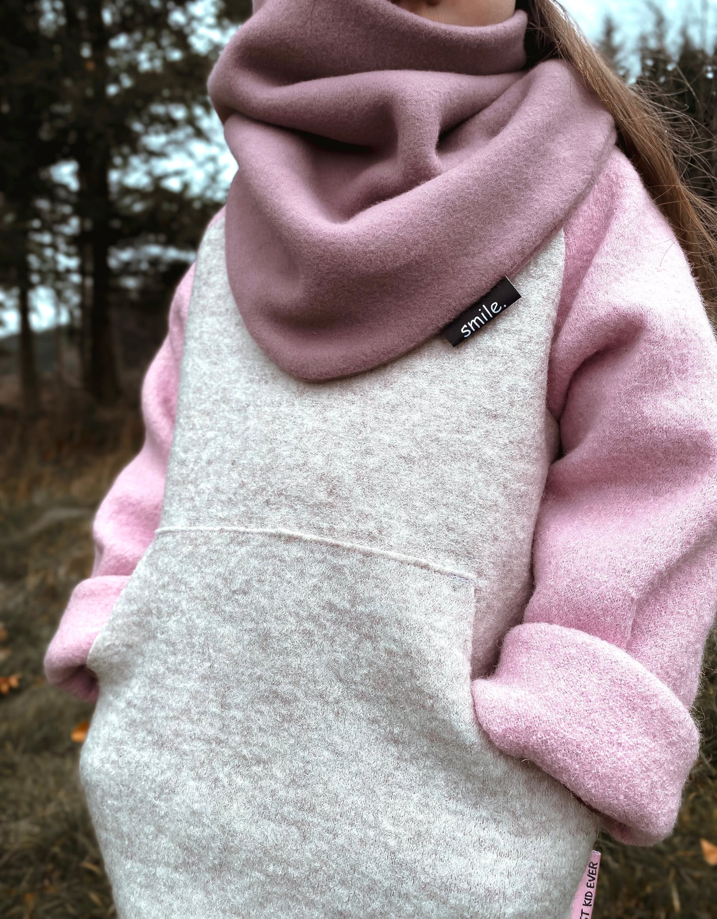 Dein Design | Wollwalk Raglan Hoodie | Retro | 100% Schurwolle Schafwolle