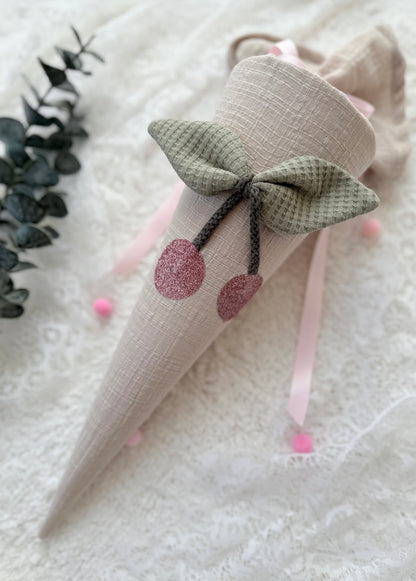 Geschwistertüte | Kitatüte | Weiterführende Schule | 35 cm | Kirsche