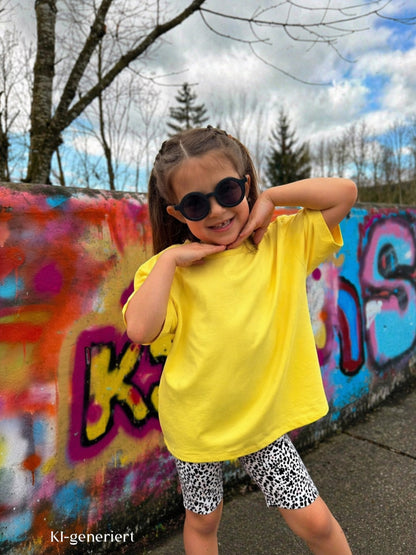Basic Oversized T-Shirt, weite Passform Loose Fit für Mädchen und Jungen, individuelle Farbwahl