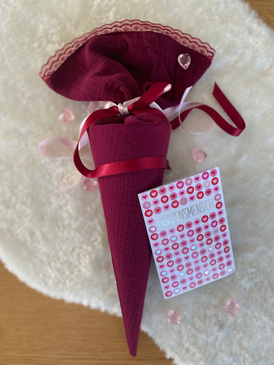 Zuckertüte 35 cm | Valentinstag | Individuelle Geschenkverpakung