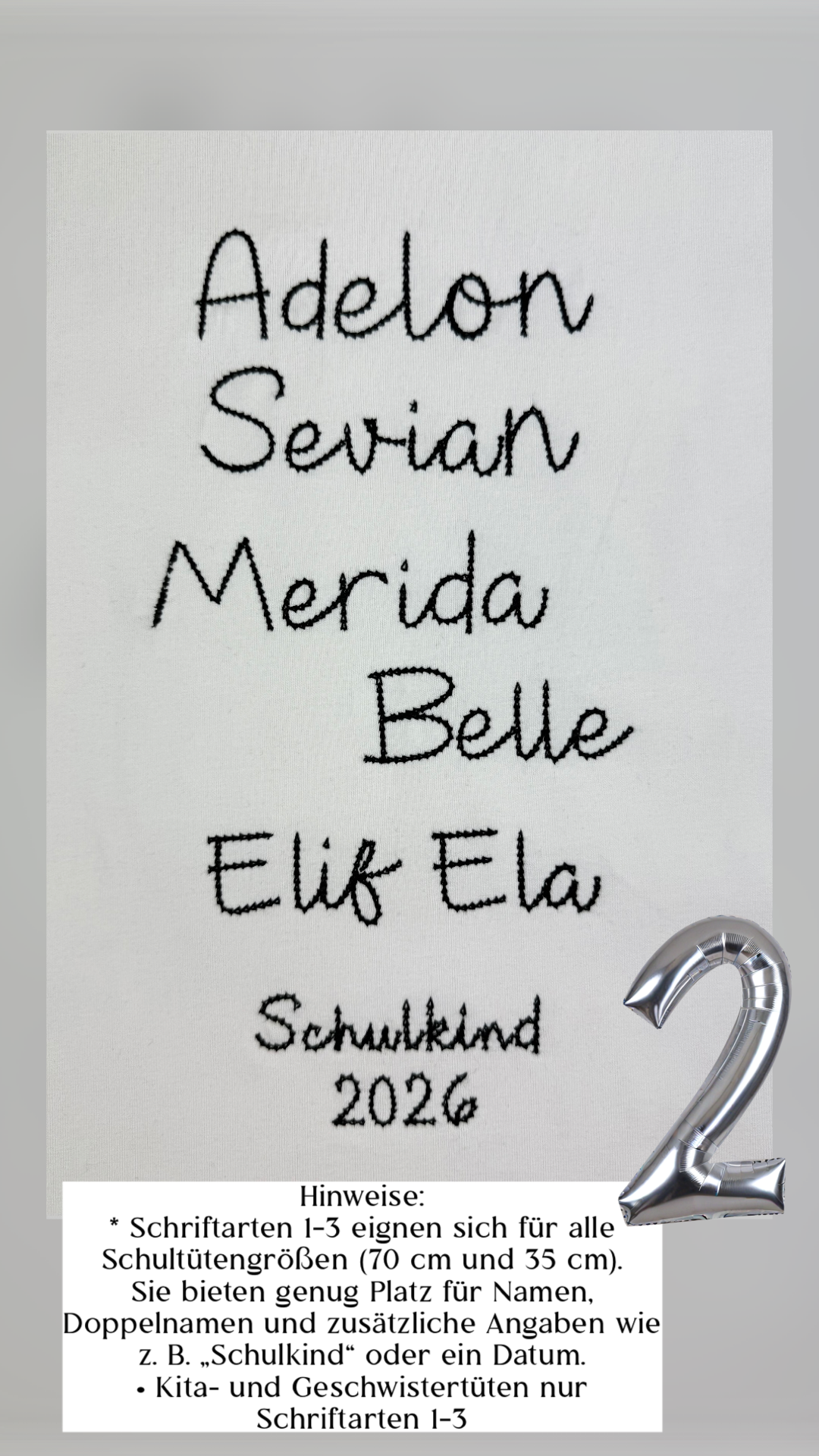 Dein Design personalisierte Pompon-Tüllschleife für Schultüte (70 cm), Kita- & Geschwistertüten (35 cm)