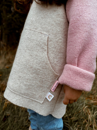 Dein Design | Wollwalk Raglan Hoodie | Retro | 100% Schurwolle Schafwolle