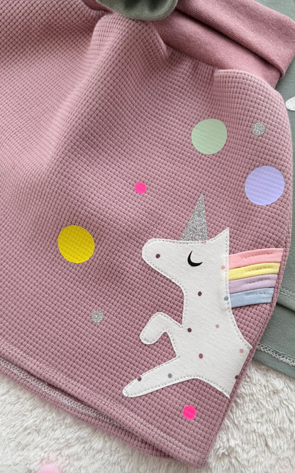 Rock | Skaterrock | 100% Baumwolle Waffelstrick | Einhorn