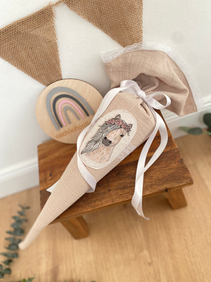 Geschwistertüte | Geschwisterschultüte | Kitatüte | Zuckertüte | 35 cm | Pferd
