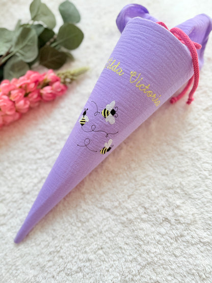 Dein Design | Geschwistertüte | Geschwisterschultüte | Kitatüte | Zuckertüte | 35 cm | Biene