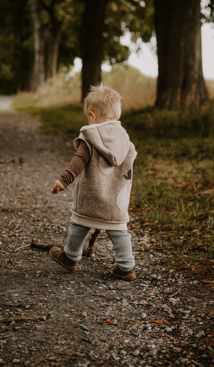 Wollwalk Weste Birne | Walkweste | Schurwolle