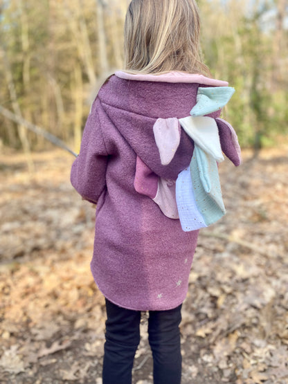 Wollwalk  Jacke  Einhorn | Lila | 100% Schurwolle Schafwolle