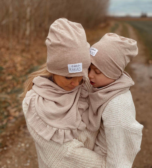 Dein Design | Used-Look Label Beanie | Dreieckloop | Damen und Herren | Perfekt für den Partnerlook