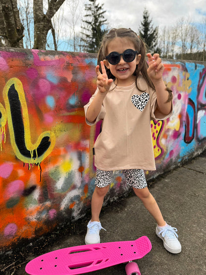 Individuelle Leggings oder Radlerhose für Mädchen aus Rippjersey – 7/8 Leggings mit Rollsaum, bequem & elastisch