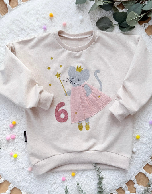 Geburtstagspullover | Prinzessin | Maus | Oversized Sweater