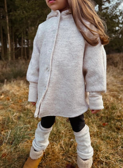Oversized Walkjacke | Walkmantel | Hase | 100% Schurwolle