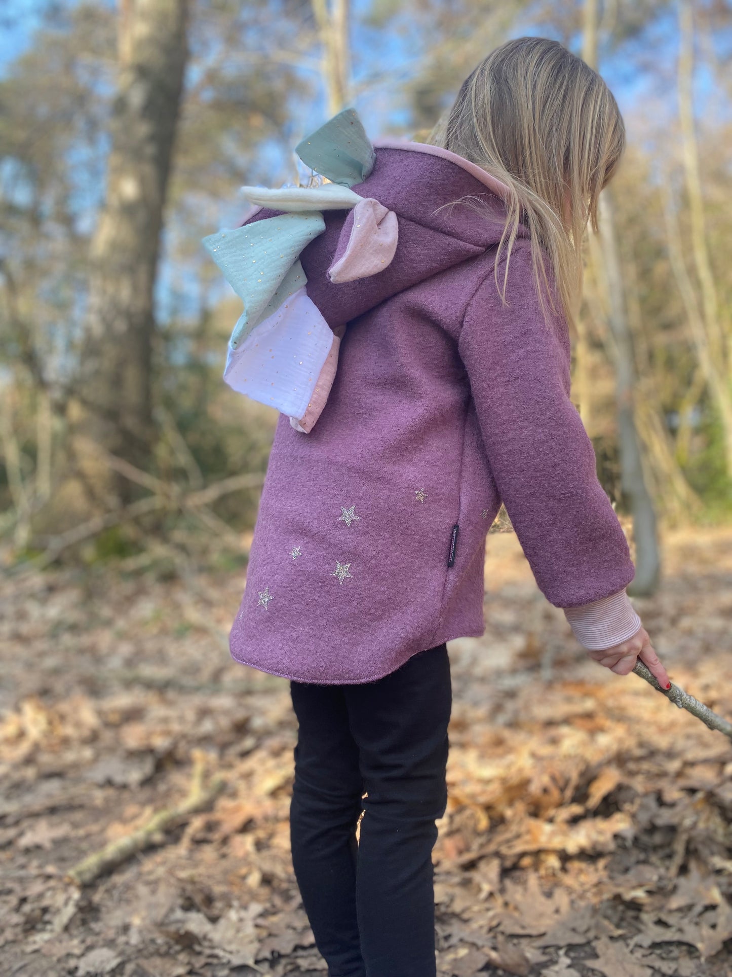 Wollwalk  Jacke  Einhorn | Lila | 100% Schurwolle Schafwolle