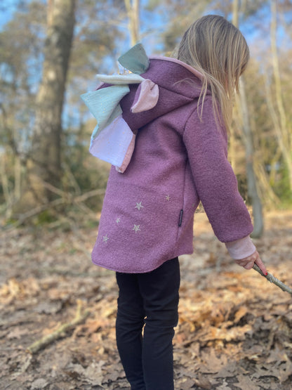 Wollwalk  Jacke  Einhorn | Lila | 100% Schurwolle Schafwolle