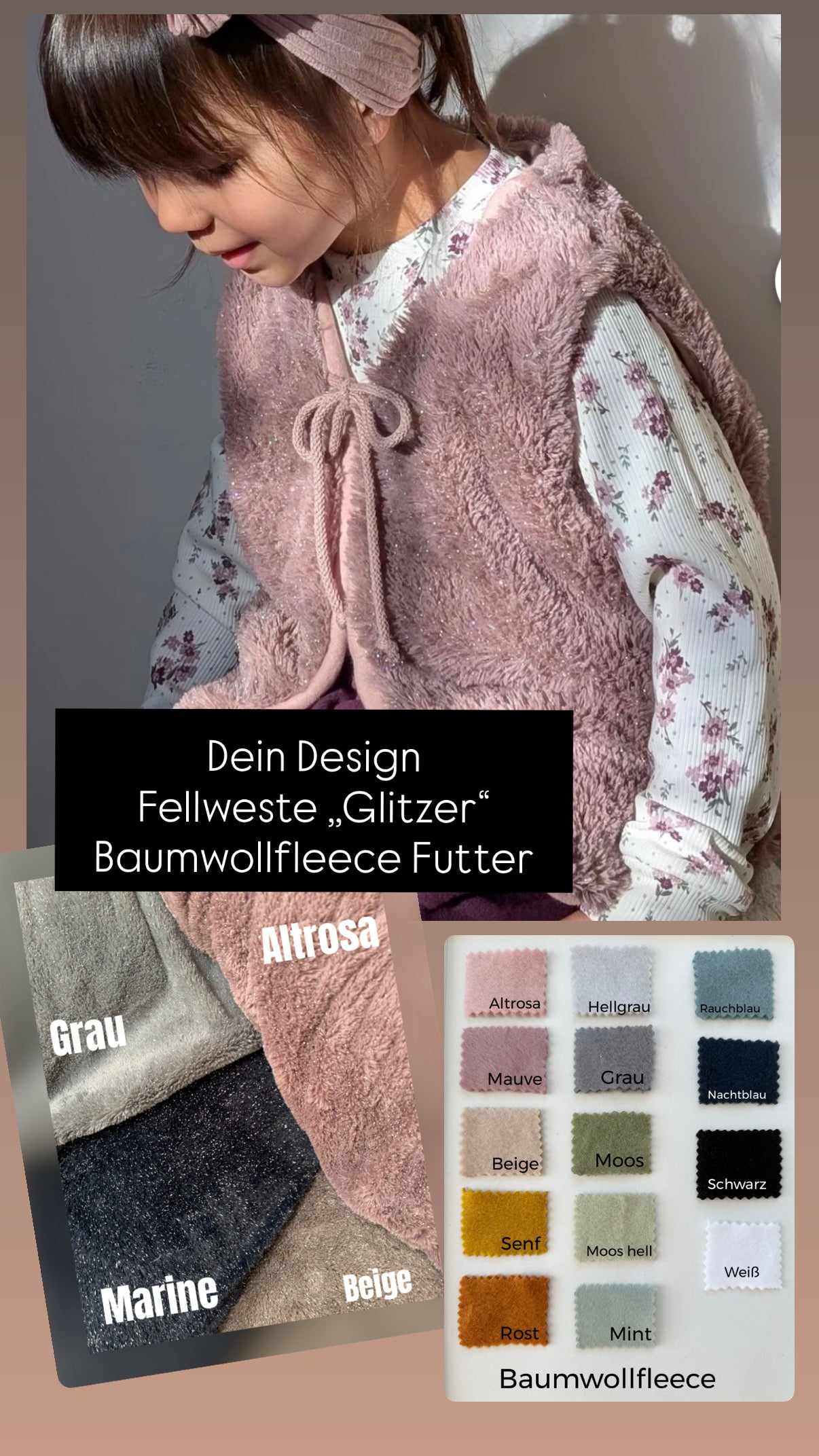Weste | Fellweste | Glitzer