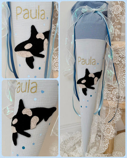 Schultüten Zusatz-Applikation Orca